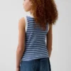 Kindertanktop met ronde hals en ribboord