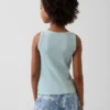 Kindertanktop met ronde hals en ribboord
