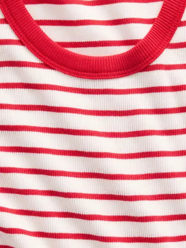 Kindertanktop met ronde hals en ribboord