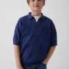 Kindertrui met Johnny-kraag en ruitjespatroon
