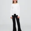 Kinderuniform: Ponte-broek met lichte uitlopende pijpen