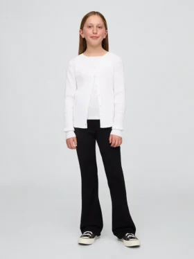 Kinderuniform: Ponte-broek met lichte uitlopende pijpen