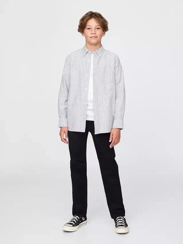 Kinderuniform: rechte stretch-kaki broek