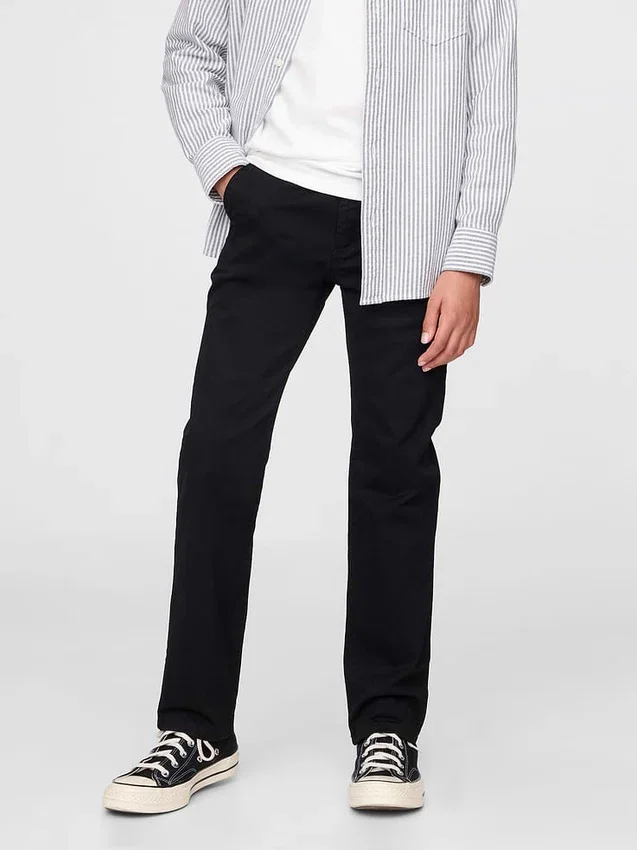 Kinderuniform: rechte stretch-kaki broek