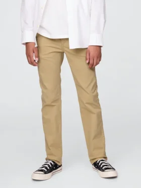 Kinderuniform: rechte stretch-kaki broek