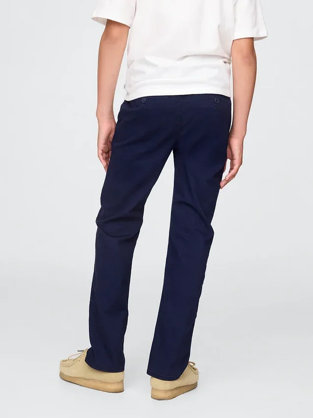 Kinderuniform: rechte stretch-kaki broek