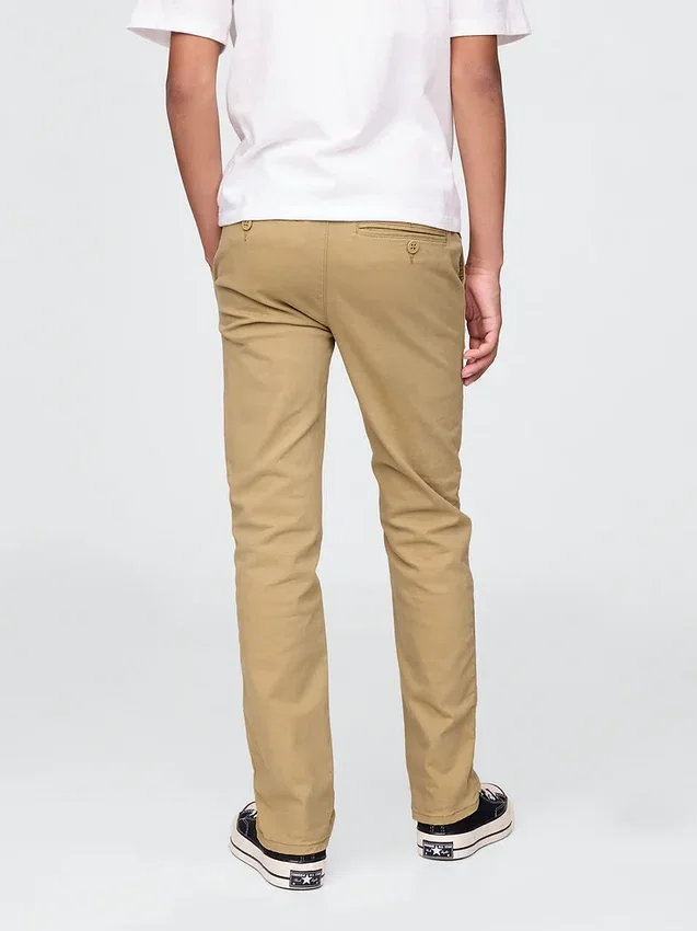 Kinderuniform: rechte stretch-kaki broek