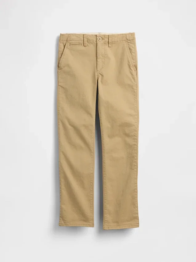 Kinderuniform: rechte stretch-kaki broek