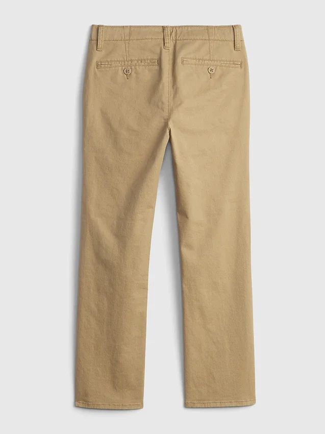 Kinderuniform: rechte stretch-kaki broek