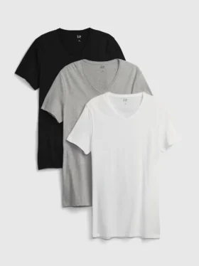 Klassiek T-shirt met V-hals (3-pack)