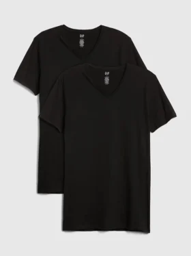 Klassiek T-shirt met V-hals (set van 2)