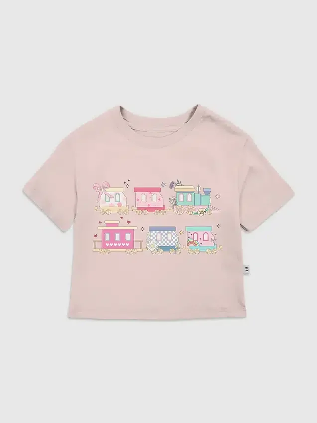 Kleurrijk T-shirt met treinafbeelding voor peuters