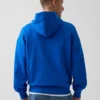 Koop de blauwe, zware hoodie van French Terry met logo