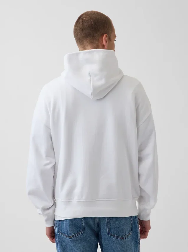 Koop de blauwe, zware hoodie van French Terry met logo