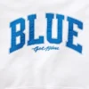 Koop de blauwe, zware hoodie van French Terry met logo