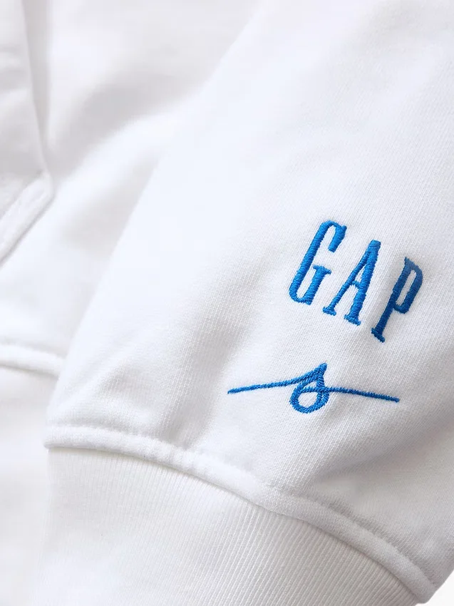 Koop de blauwe, zware hoodie van French Terry met logo