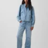 Kort denim swingjasje