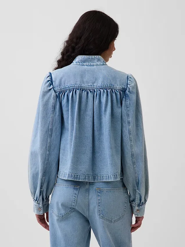 Kort denim swingjasje