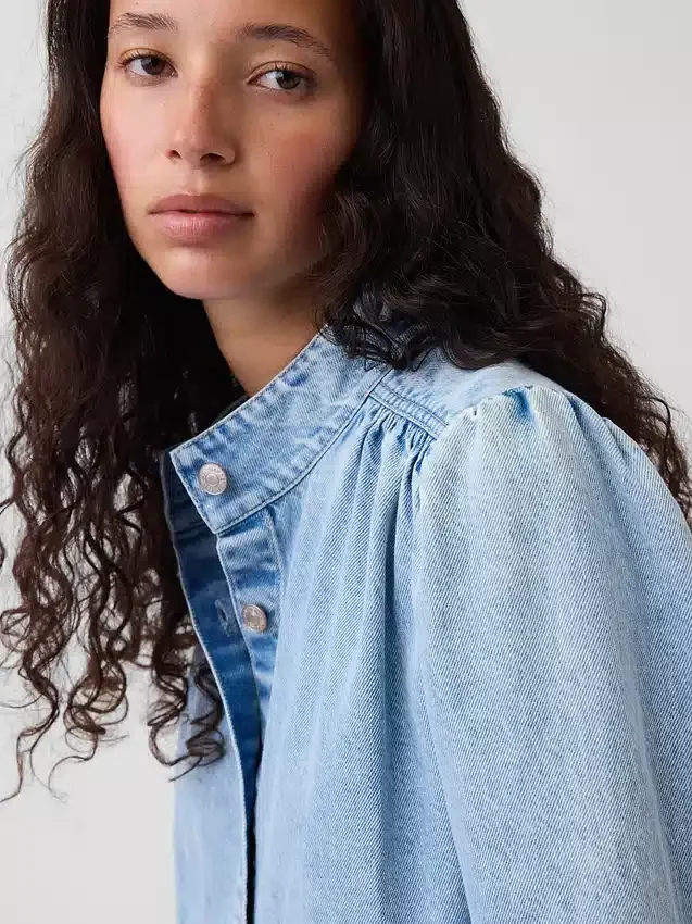 Kort denim swingjasje