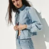 Kort denim swingjasje