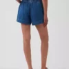 Korte broek van ultrazacht denim met middelhoge taille