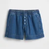 Korte broek van ultrazacht denim met middelhoge taille