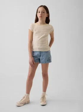 Korte broeken met lage taille en ruime pijpen voor kinderen