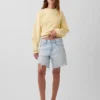 Korte broeken van denim met middelhoge taille en losse pasvorm