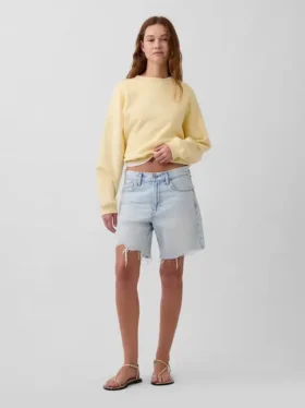 Korte broeken van denim met middelhoge taille en losse pasvorm