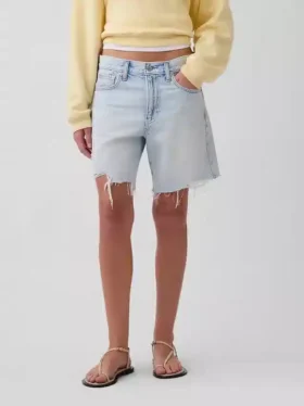 Korte broeken van denim met middelhoge taille en losse pasvorm
