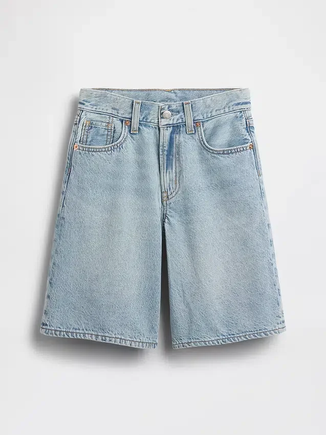 Korte broeken voor kinderen met middelhoge taille en lang model