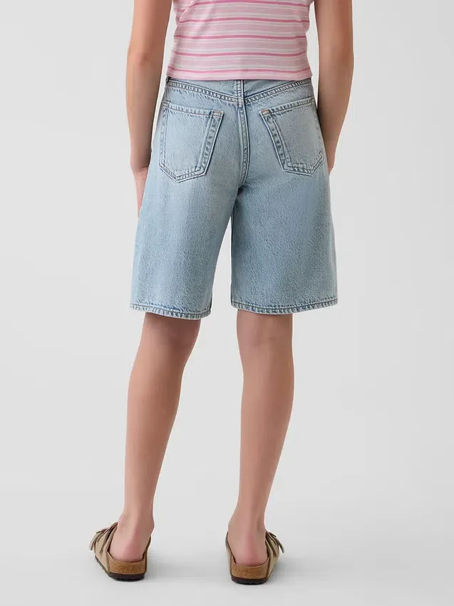 Korte broeken voor kinderen met middelhoge taille en lang model