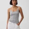 Korte cami met pointelle-patroon