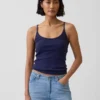 Korte cami met pointelle-patroon