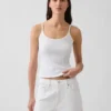 Korte cami met pointelle-patroon