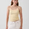 Korte cami met pointelle-patroon