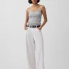 Korte cami met pointelle-patroon