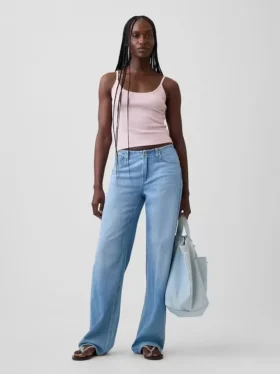 Korte cami met pointelle-patroon