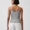 Korte cami met pointelle-patroon