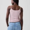 Korte cami met pointelle-patroon
