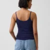 Korte cami met pointelle-patroon