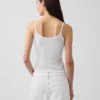 Korte cami met pointelle-patroon