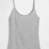 Korte cami met pointelle-patroon