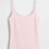 Korte cami met pointelle-patroon