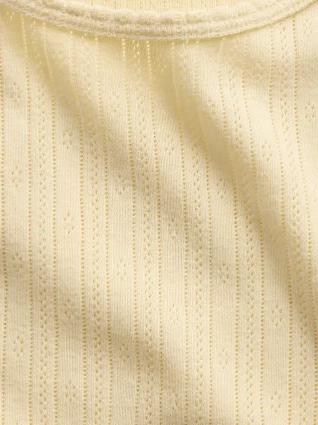 Korte cami met pointelle-patroon