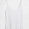 Korte cami met pointelle-patroon