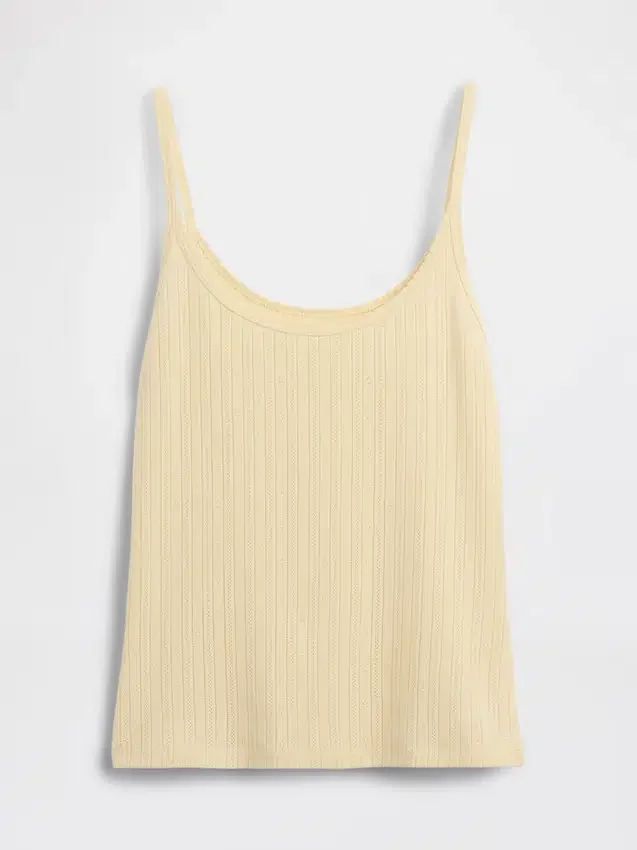 Korte cami met pointelle-patroon