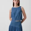Korte denim tanktop