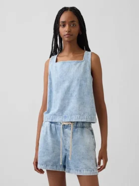 Korte denim tanktop
