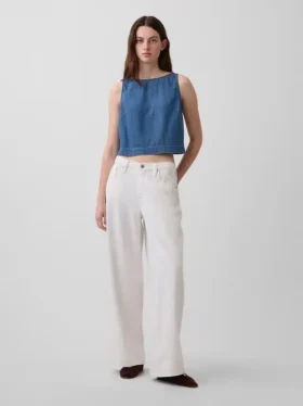 Korte denim tanktop